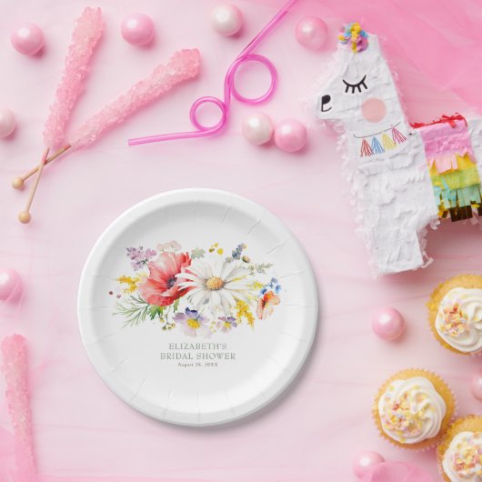 夏鮮やかエレガント野草園パーティー ペーパープレート (パーティー)