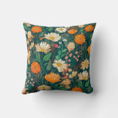 夏鮮やか園花の模様の装飾 クッション (裏面)