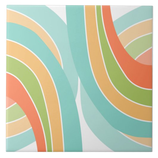 夏鮮やか曲線プリント タイル (正面)