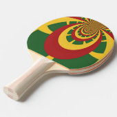 夏1ラブカラー赤金ゴールド緑 卓球ラケット (正面アングル)