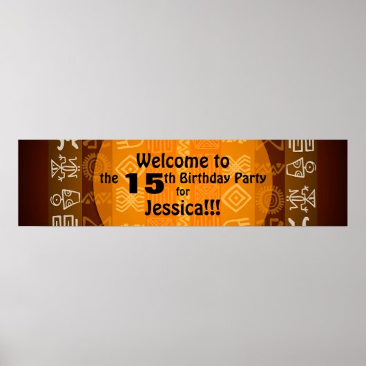 夏15th誕生日パーティーのバナーポスター ポスター (正面)