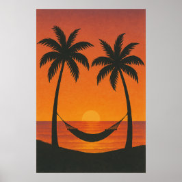 夏4、ラベンダー越しの日没、季節のプリント ポスター