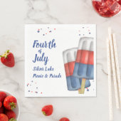 夏7月4日かわいいカスタム スタンダードランチョンナプキン (インサイチュ)