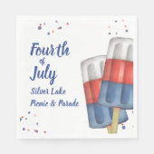 夏7月4日かわいいカスタム スタンダードランチョンナプキン (正面)