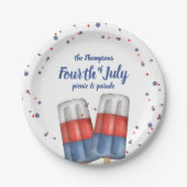 夏7月4日カスタムかわいい ペーパープレート (正面)