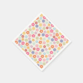夏70年代ボホレトロデイジー花 スタンダードカクテルナプキン (角)