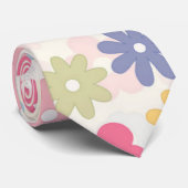夏70年代ボホレトロデイジー花 ネクタイ (ロール)