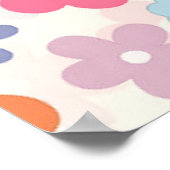 夏70年代ボホレトロデイジー花 ポスター (角)