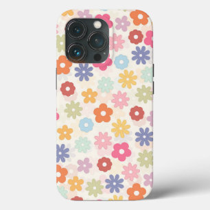 夏70年代ボホレトロデイジー花 iPhone 13 PROケース