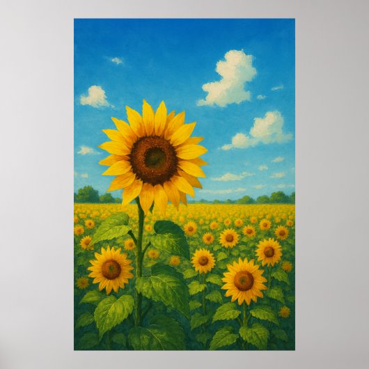 夏7、ひまわり静寂、季節プリント ポスター (正面)