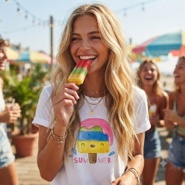 夏+おもしろ+変わったアイスクリーム Tシャツ
