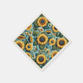 夏/ひまわり/鳥 スタンダードカクテルナプキン (角)