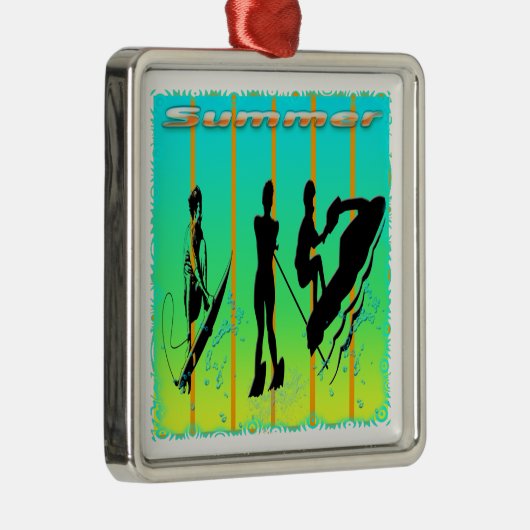 夏-ウォーター・スポーツのオーナメント メタルオーナメント (右)