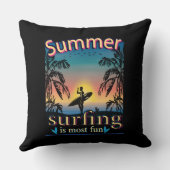 夏 – サーフィンが最もおもしろい装飾用クッション クッション (裏面)