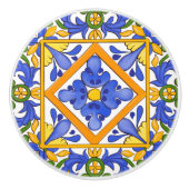 夏，シチリアのタイル，マジョリカ地中海の, セラミックノブ (正面)