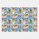 夏，シチリアのタイル，マジョリカ，セラミックタイル ラッピングペーパーシート (正面3)