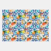 夏，シチリアのタイル，マジョリカ，セラミックタイル ラッピングペーパーシート (正面2)