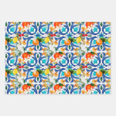 夏，シチリアのタイル，マジョリカ，セラミックタイル ラッピングペーパーシート (正面)