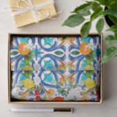 夏，シチリアのタイル，マジョリカ，セラミックタイル 薄葉紙 (ギフト)