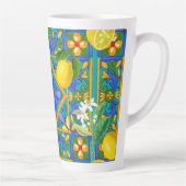 夏，シチリアのタイル，柑橘類，オレンジ，マジョリカ カフェラテマグ (右)