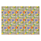 夏，シチリアのタイル，柑橘類，オレンジ，マジョリカ テーブルクロス (正面(横))