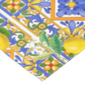 夏，シチリアのタイル，柑橘類，オレンジ，マジョリカ テーブルクロス (アングル)