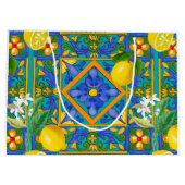 夏，シチリアのタイル，柑橘類，オレンジ，マジョリカ ラージペーパーバッグ (裏面)