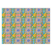 夏，シチリアのタイル，柑橘類，レモン地中海 テーブルクロス (正面(横))