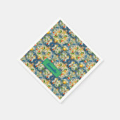 夏、シチリアオレンジ地中海のマジョリカ スタンダードカクテルナプキン (角)