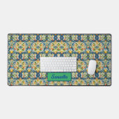 夏、シチリアオレンジ地中海のマジョリカ デスクマット (キーボード&マウス)