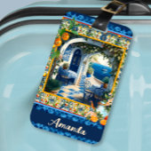 夏、シチリアオレンジ地中海のマジョリカ ラゲッジタグ