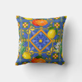 夏，シチリアタイル，かんきつ，オレンジ，マジョリカ    クッション (裏面)