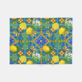 夏,シチリアタイル,かんきつ,オレンジ,マジョリカ フリースブランケット (正面(横))