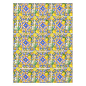 夏，シチリアタイル，かんきつ，マジョリカショート  テーブルクロス (正面)