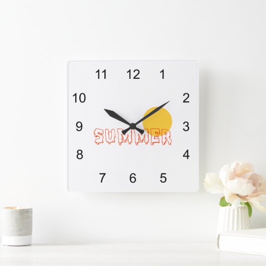 夏 スクエア壁時計 (ホーム)