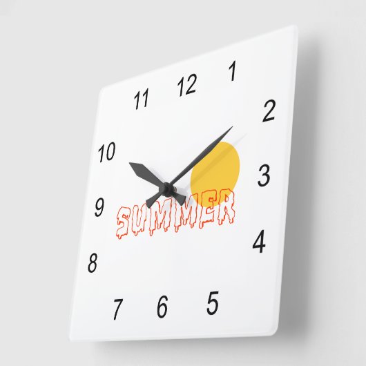夏 スクエア壁時計 (傾斜)