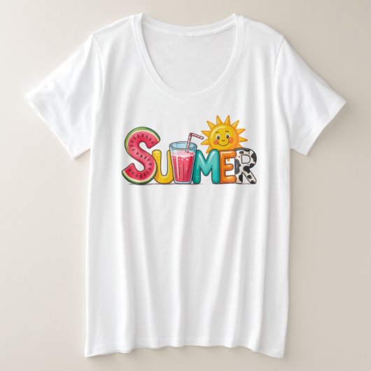 夏 プラスサイズTシャツ (デザイン正面)