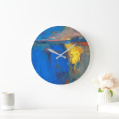 夏，ミニマリスト，抽象芸術 ラージ壁時計 (ホーム)