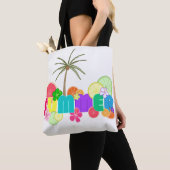 夏（ヤシの木付き） トートバッグ (クローズアップ)