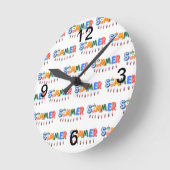 夏 ラウンド壁時計 (傾斜)