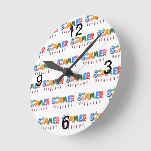 夏 ラウンド壁時計 (傾斜)