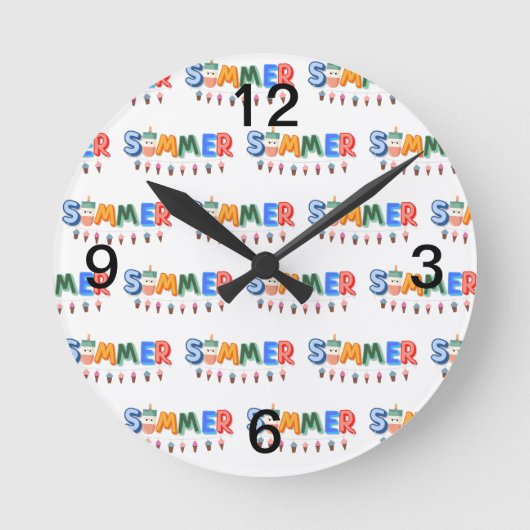 夏 ラウンド壁時計 (正面)