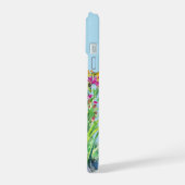 夏，ワグテール，野生の花 iPhone 15ケース (左側面)