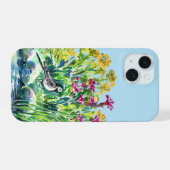 夏，ワグテール，野生の花 iPhone 15ケース (裏面横)