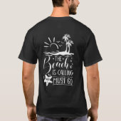 夏 半袖Tシャツ ビーチ 旅行 休暇 陽光 Tシャツ (裏面)