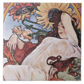 夏（四季）、ミュシャ タイル (正面)