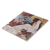 夏（四季）、ミュシャ タイル (側面)