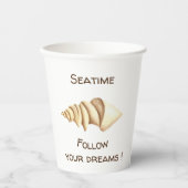 夏 夢を追え シェル ロマンチック かわいい ペーパー 紙コップ (正面)