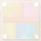 夏、日&海 – ピンクイエローブルー抽象芸術アート ガラスコースター (裏面)