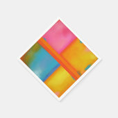 夏、日&海 – ピンクイエローブルー抽象芸術アート スタンダードカクテルナプキン (角)